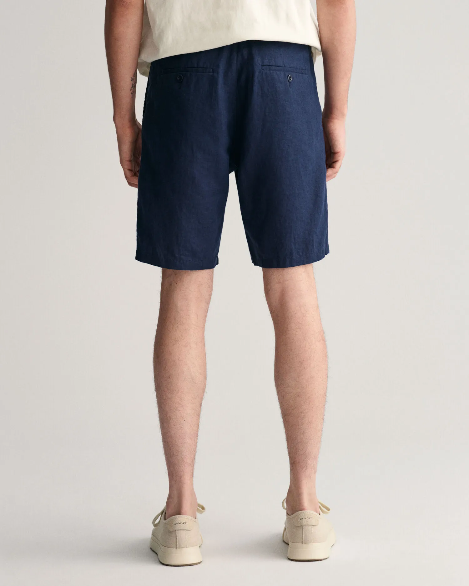 Pantalones cortos Relaxed Fit de lino con cordón ajustable