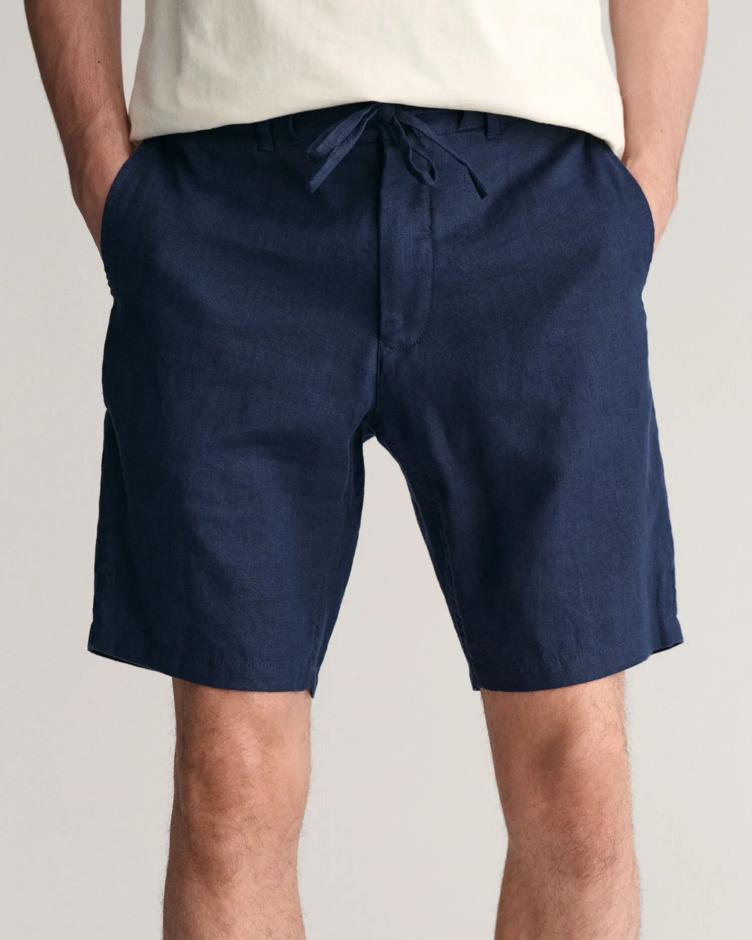 Pantalones cortos Relaxed Fit de lino con cordón ajustable