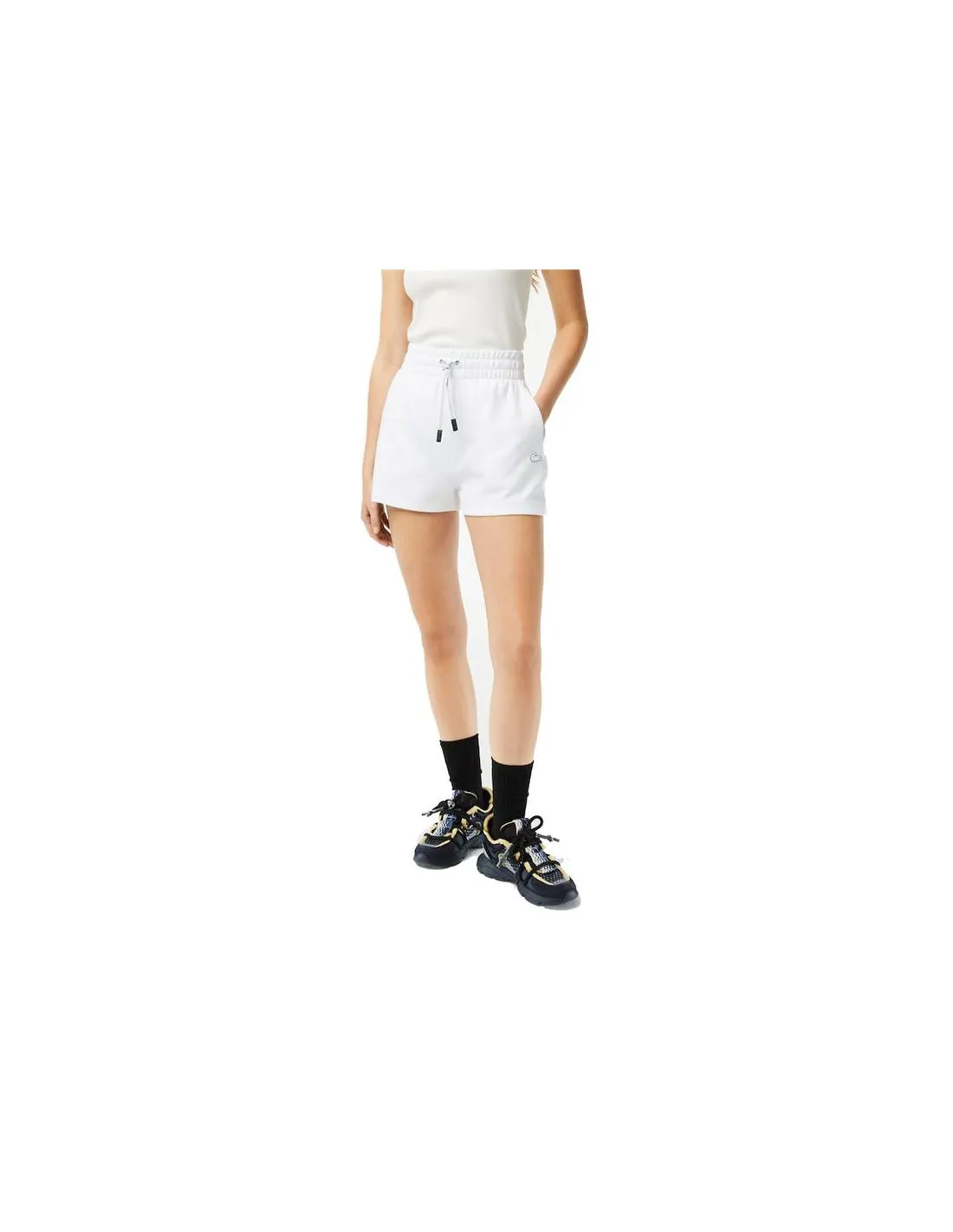 PANTALONES LACOSTE TWOPLY COTTON BLANCO MUJER