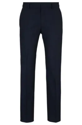 Pantalones slim fit en lana virgen elástica