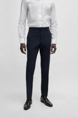 Pantalones slim fit en lana virgen elástica