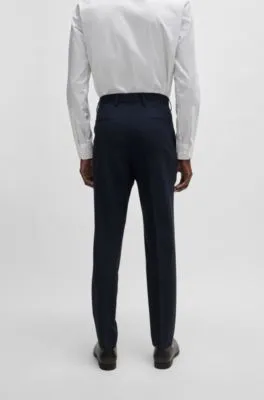 Pantalones slim fit en lana virgen elástica