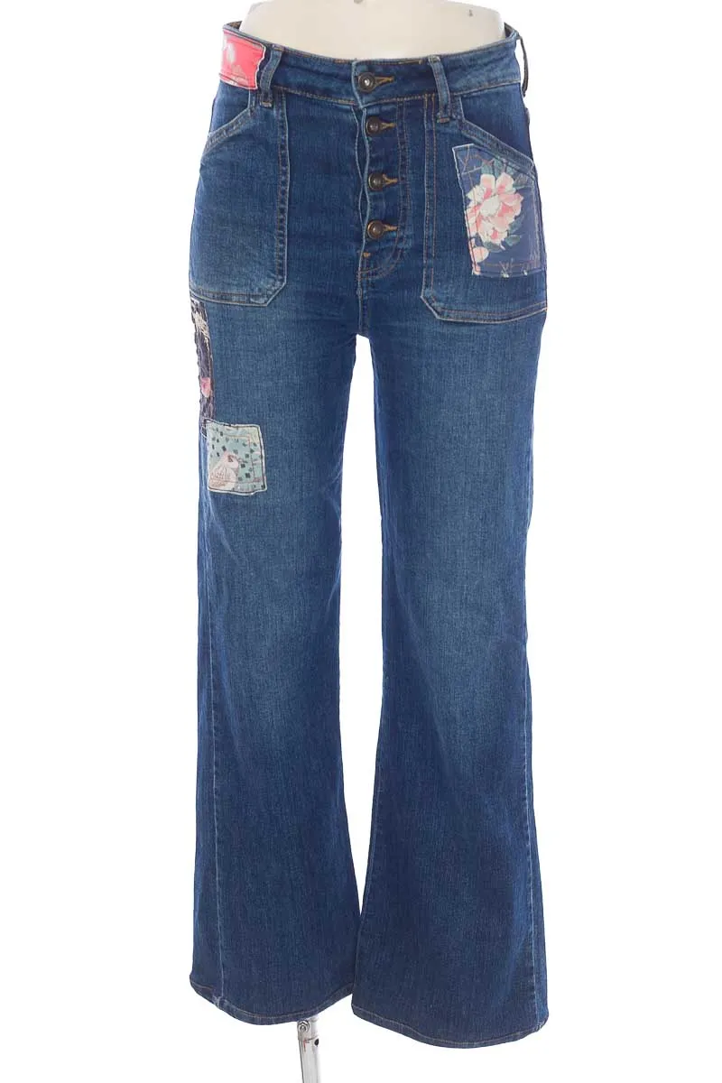PANTALóN COLOR AZUL  DESIGUAL