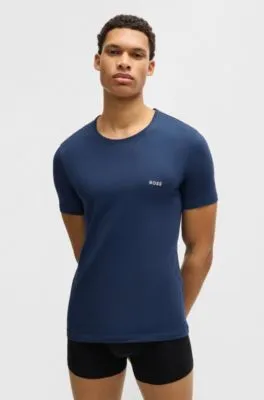 Paquete de tres camisetas interiores de algodón con logo bordado