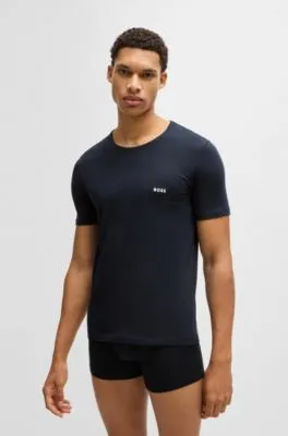 Paquete de tres camisetas interiores de algodón con logo bordado