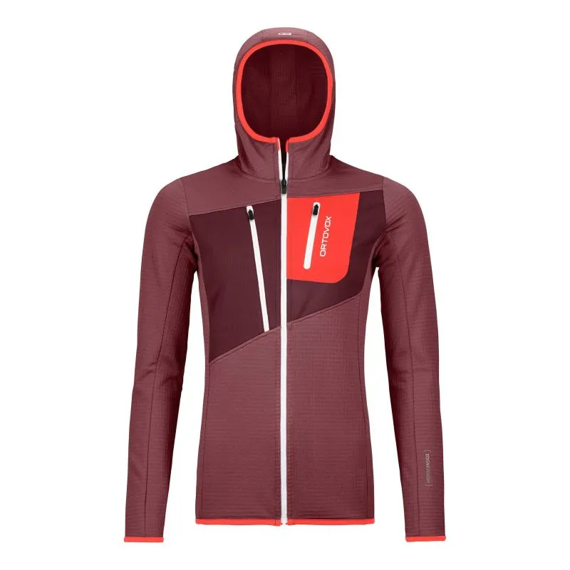 Para mujer Ortovox Fleece Grid Hoody (Mountain Rose) chaqueta polar