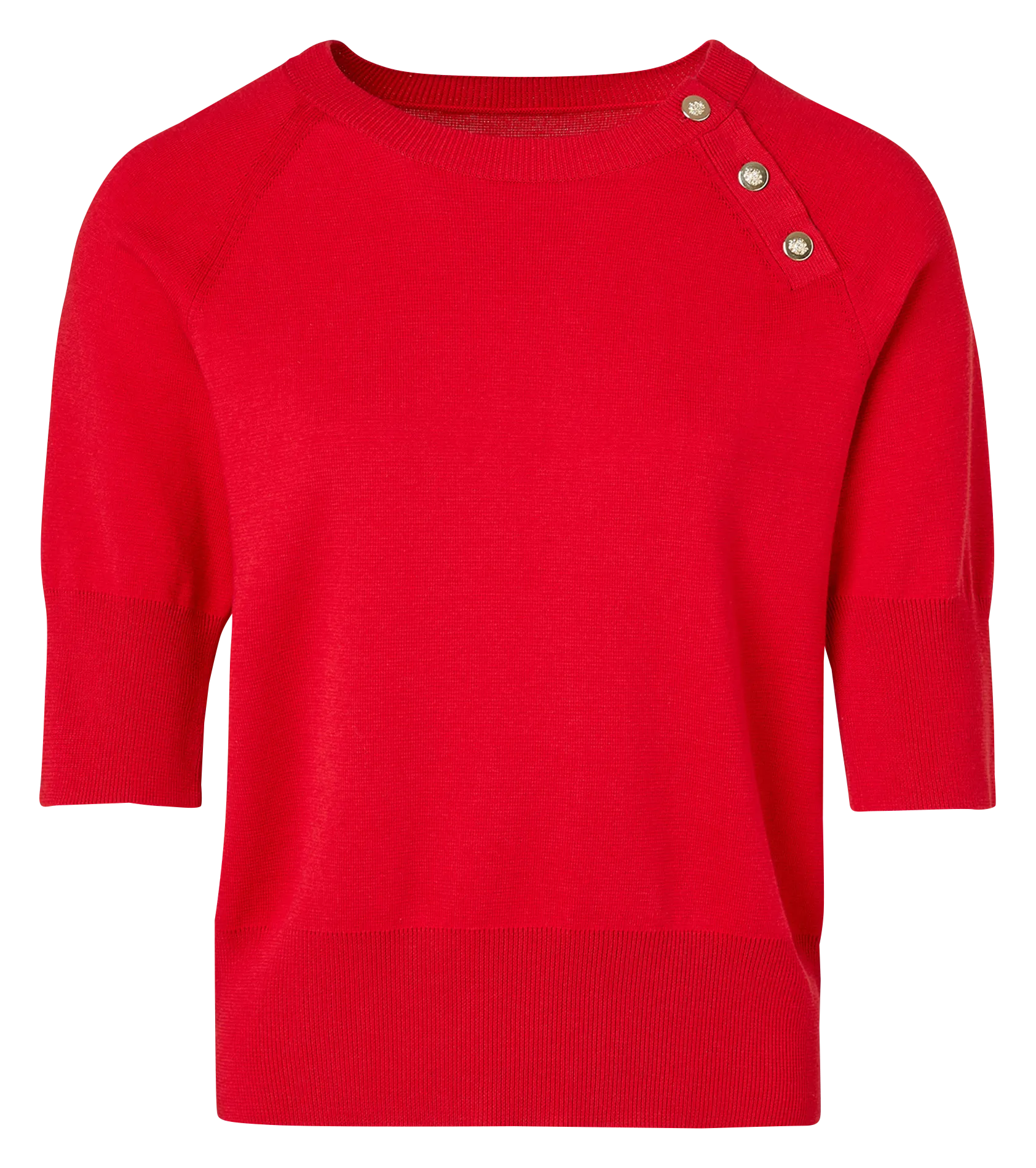 PAULINE  JERSEY AJUSTADO DE PUNTO CON CUELLO REDONDO EN ROJO