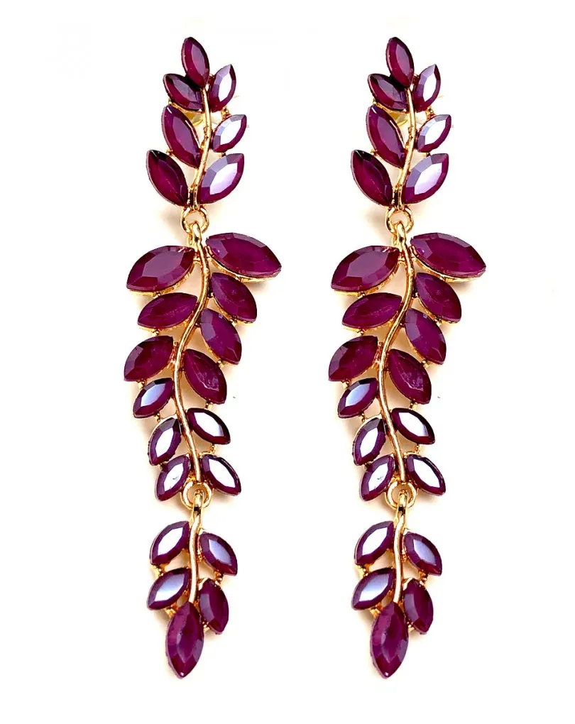 PENDIENTES LARGOS MUJER BUGAMBILLA DE FIESTA, ALTA BISUTERIA