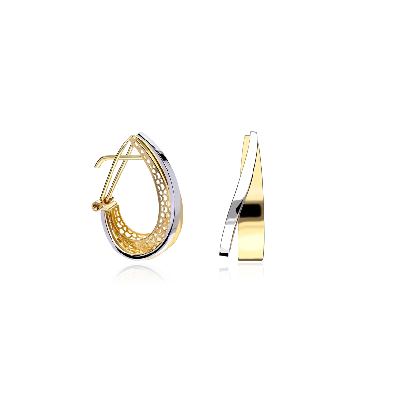 Pendientes Oro Bicolor 18k "Mallawi"