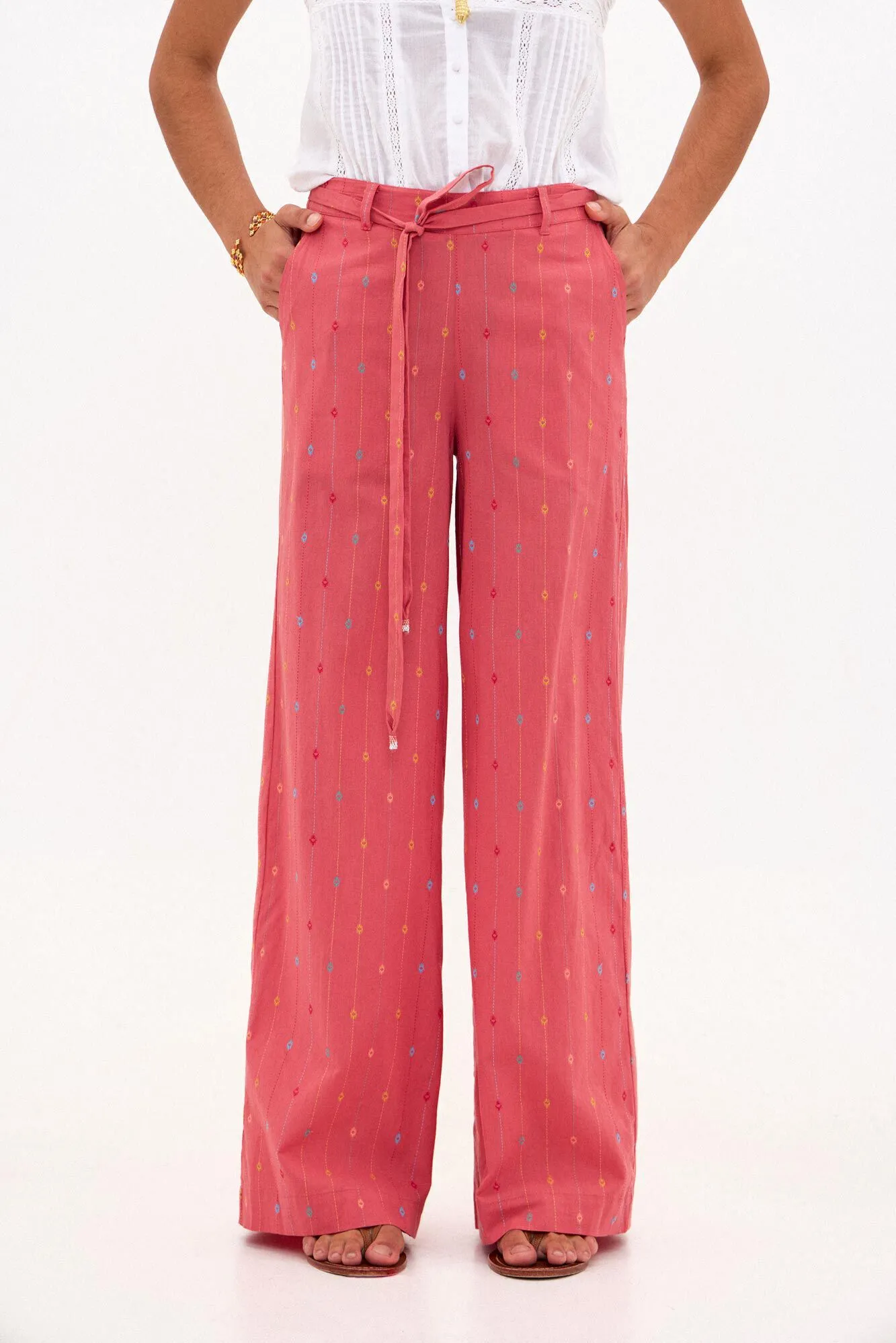 Phila. Pantalón de algodón con cinturón