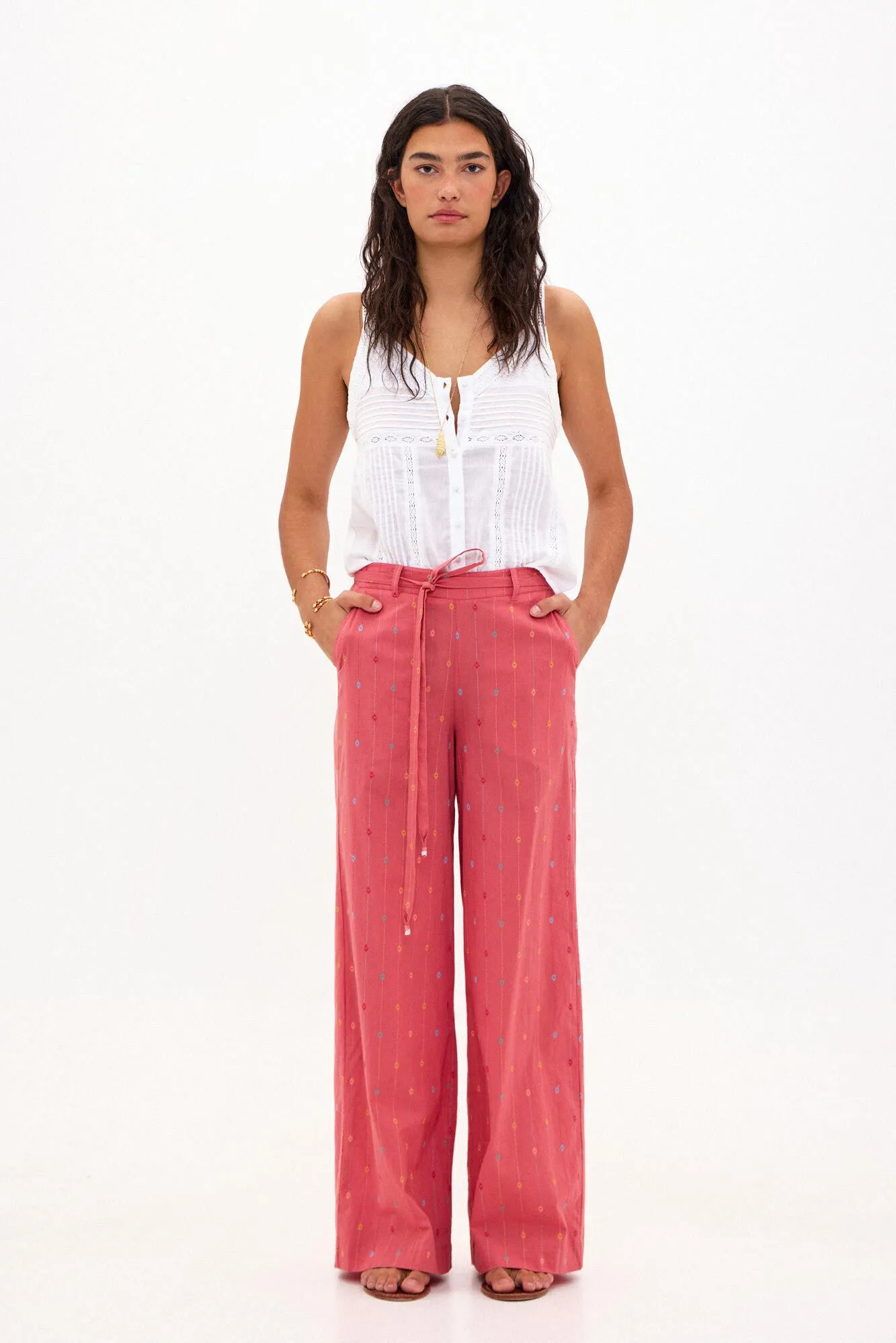 Phila. Pantalón de algodón con cinturón