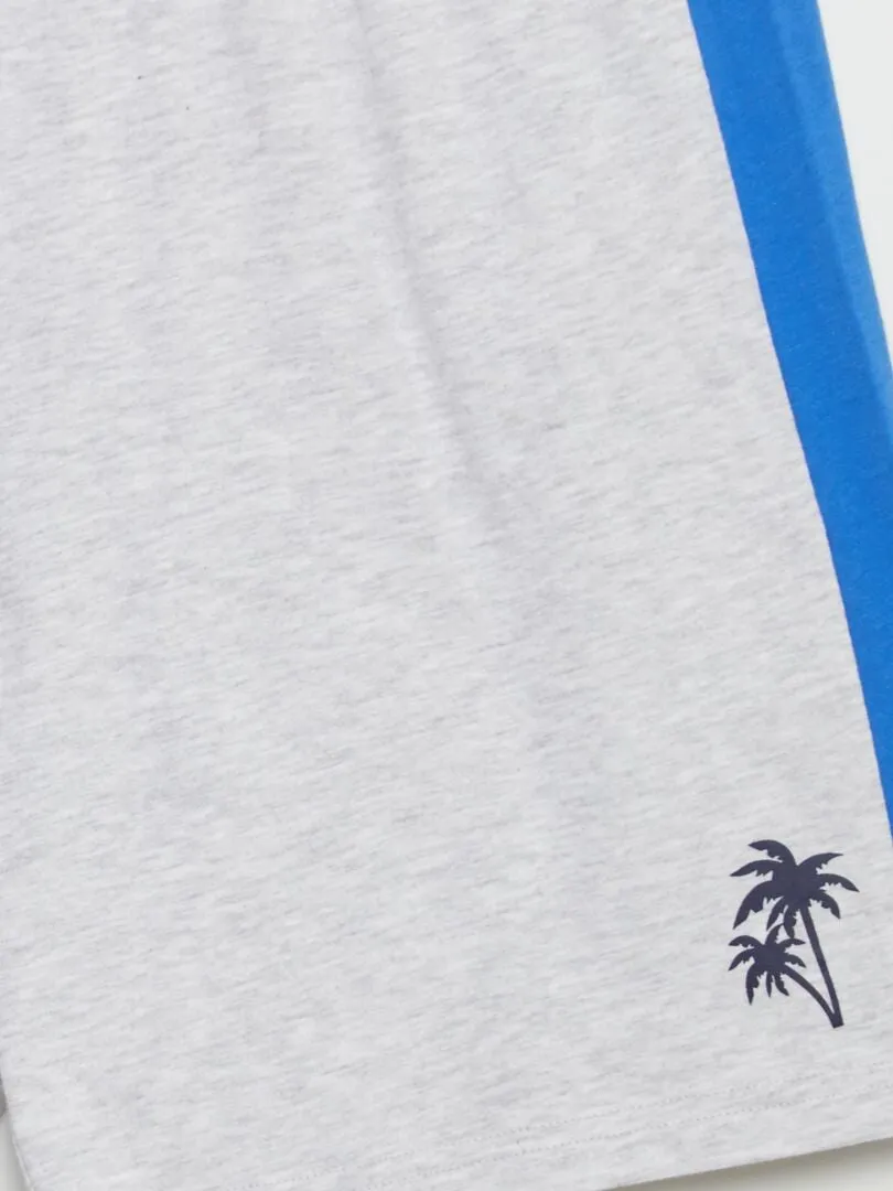 PIJAMA CORTO PANTALóN CORTO + CAMISETA  2 PIEZAS  AZUL