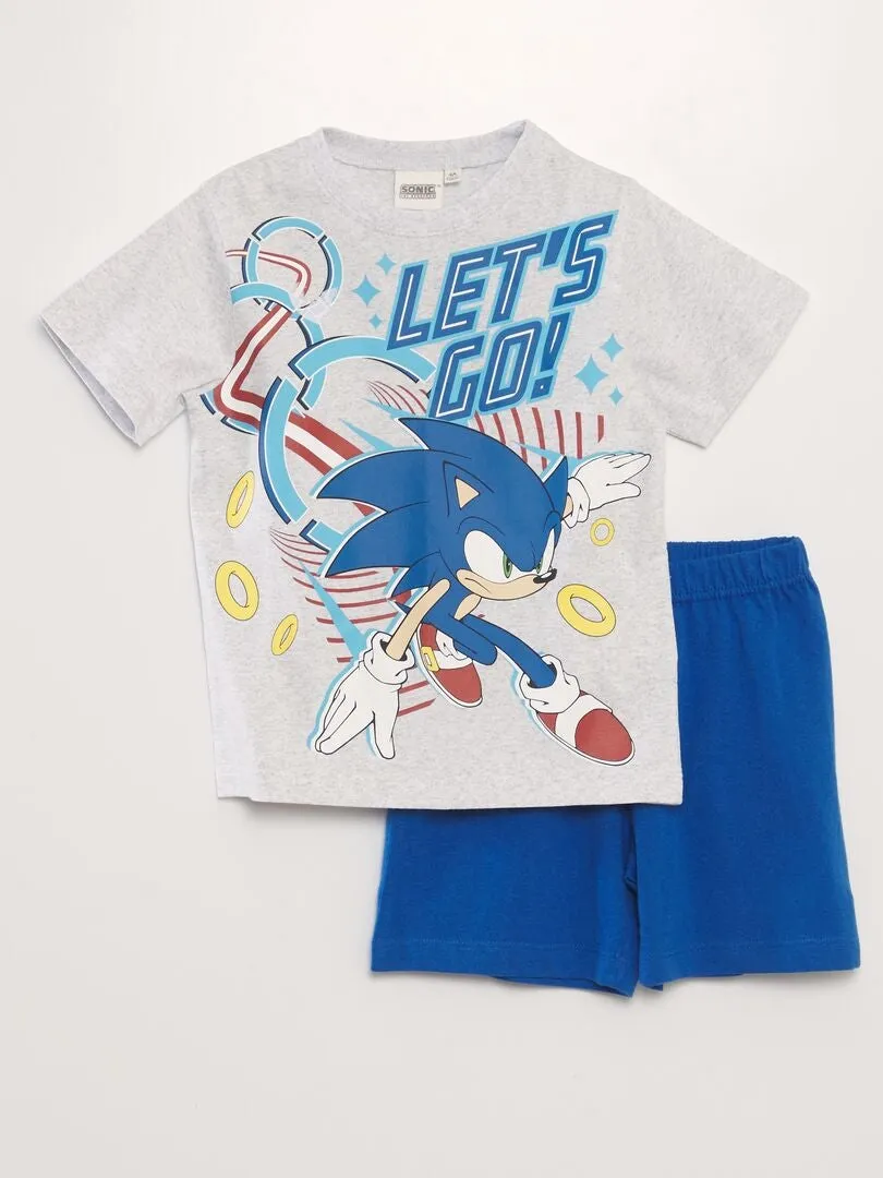 PIJAMA CORTO 'SONIC'   2 PIEZAS  GRIS