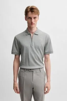 Polo de algodón y cashmere con cremallera en el cuello