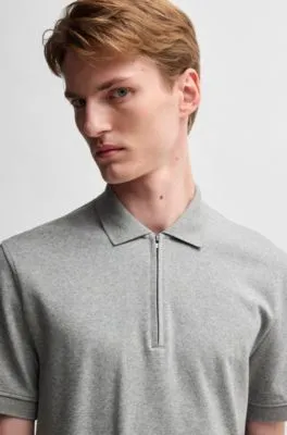 Polo de algodón y cashmere con cremallera en el cuello