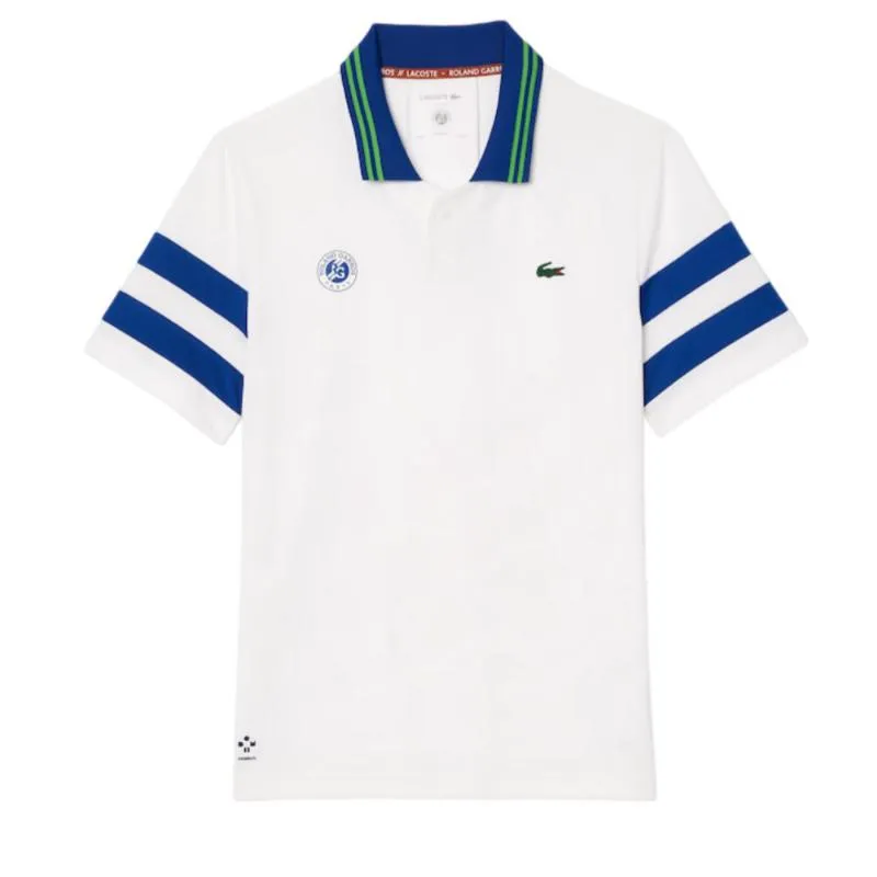 Polo Lacoste Roland Garros Medvedev Blanco Azul Marino | LACOSTE