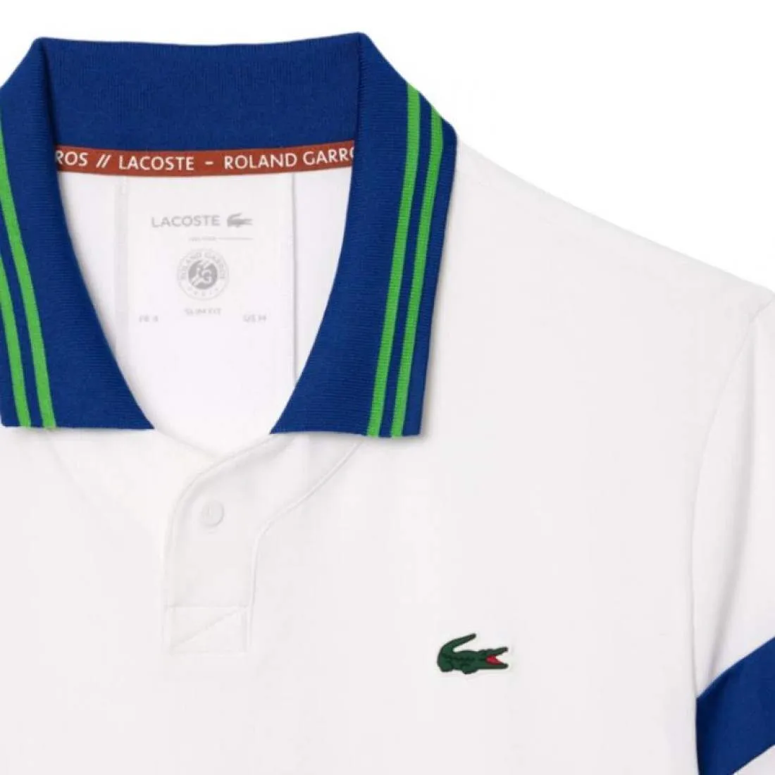 Polo Lacoste Roland Garros Medvedev Blanco Azul Marino | LACOSTE