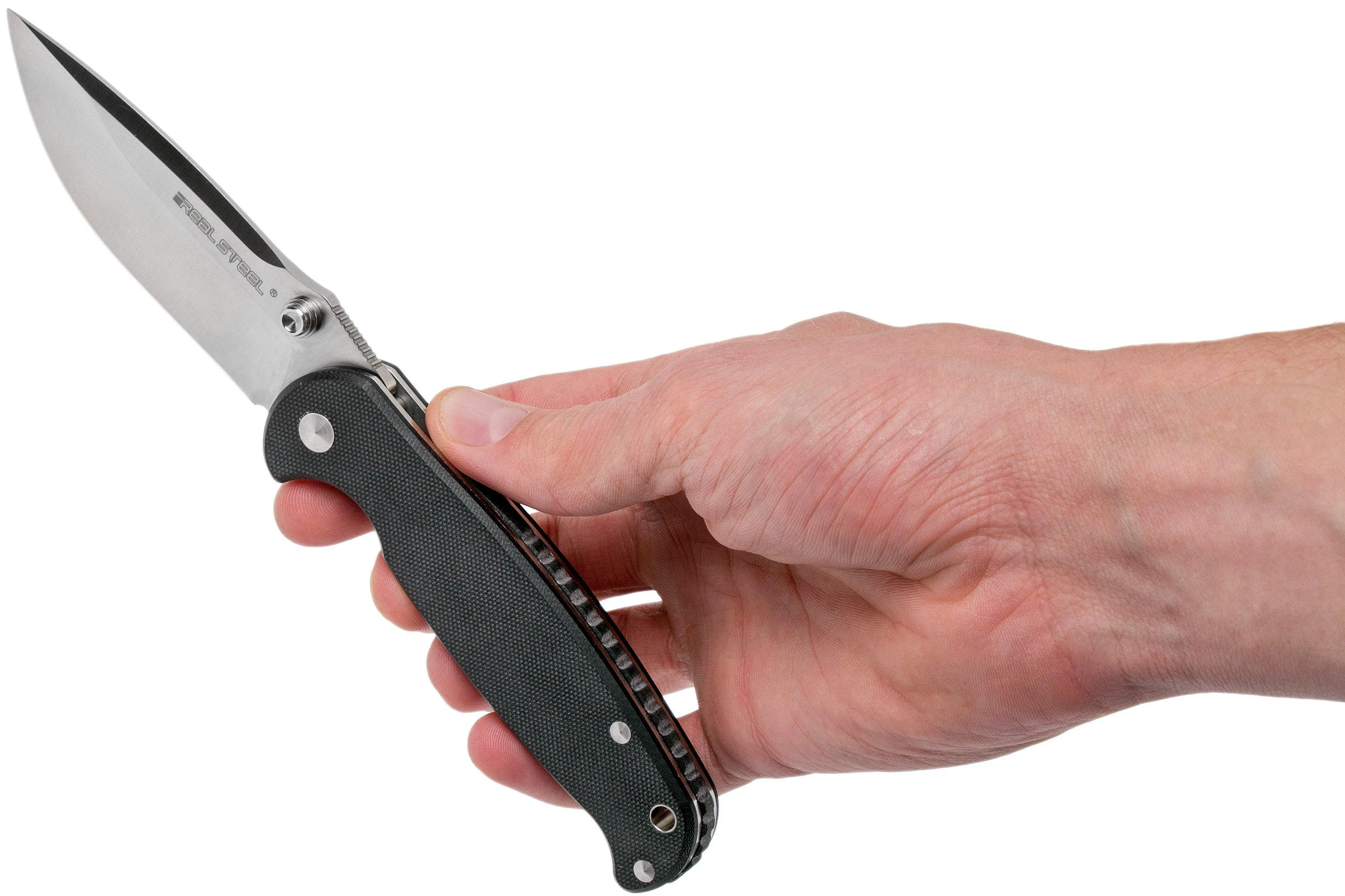 Real Steel Blue Sheep H6 Satin Black 7761 navaja