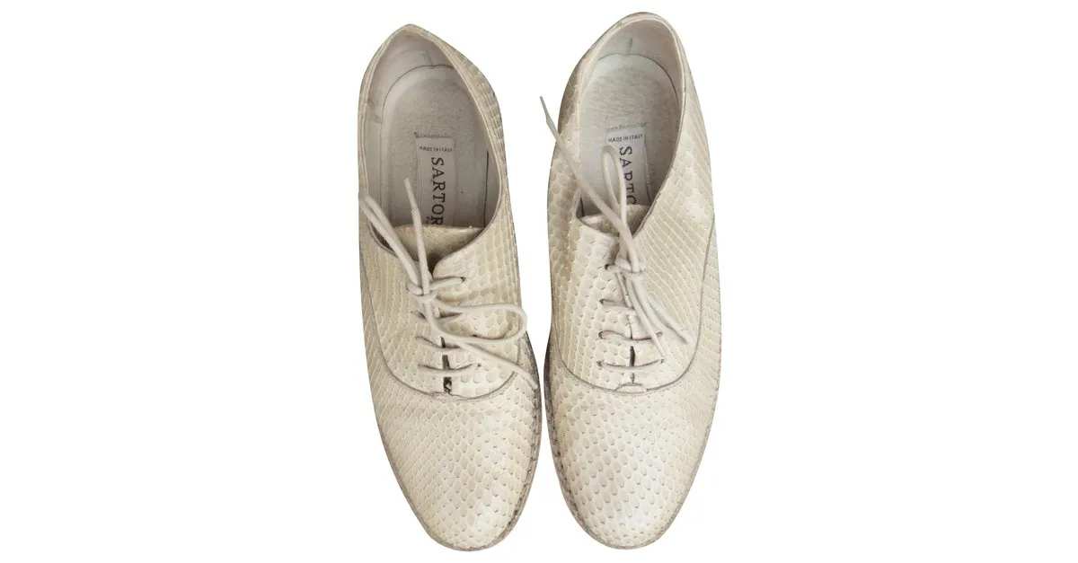 richelieu sartore p 38,5 crepe y pitón Blanco 