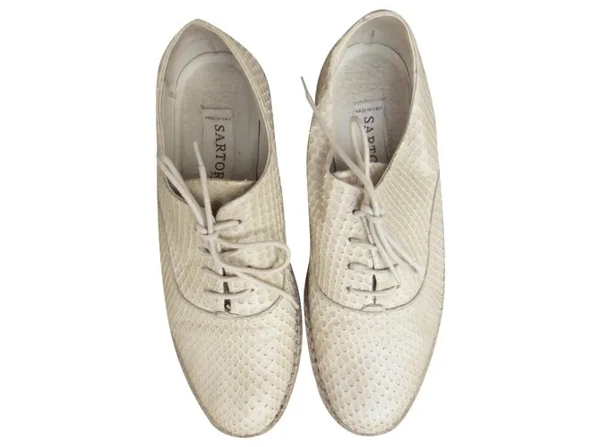 richelieu sartore p 38,5 crepe y pitón Blanco 