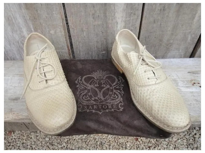richelieu sartore p 38,5 crepe y pitón Blanco 