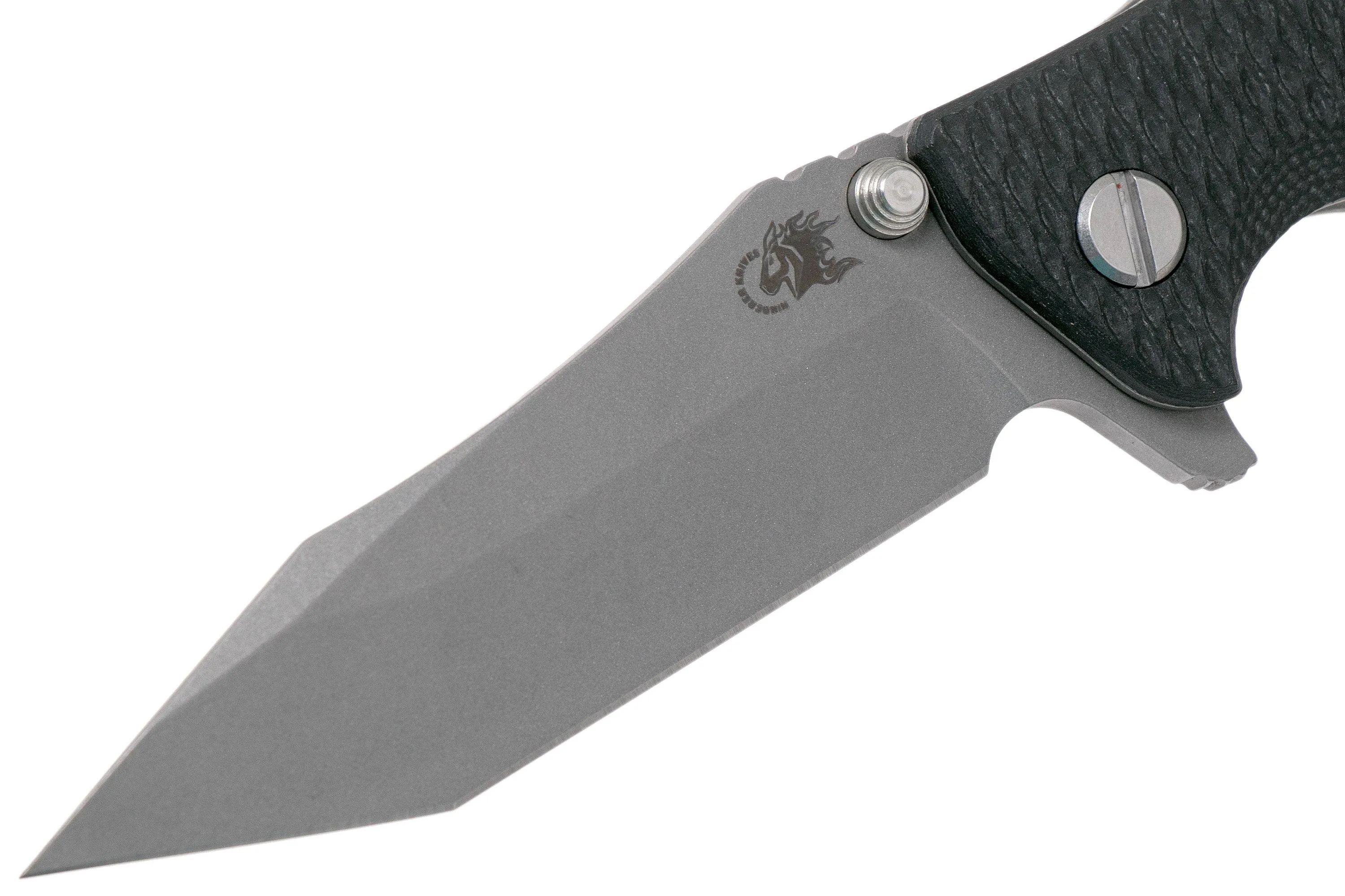 Rick Hinderer Eklipse 3.5” Tanto, CPM 20CV Working Finish, Black G10 navaja