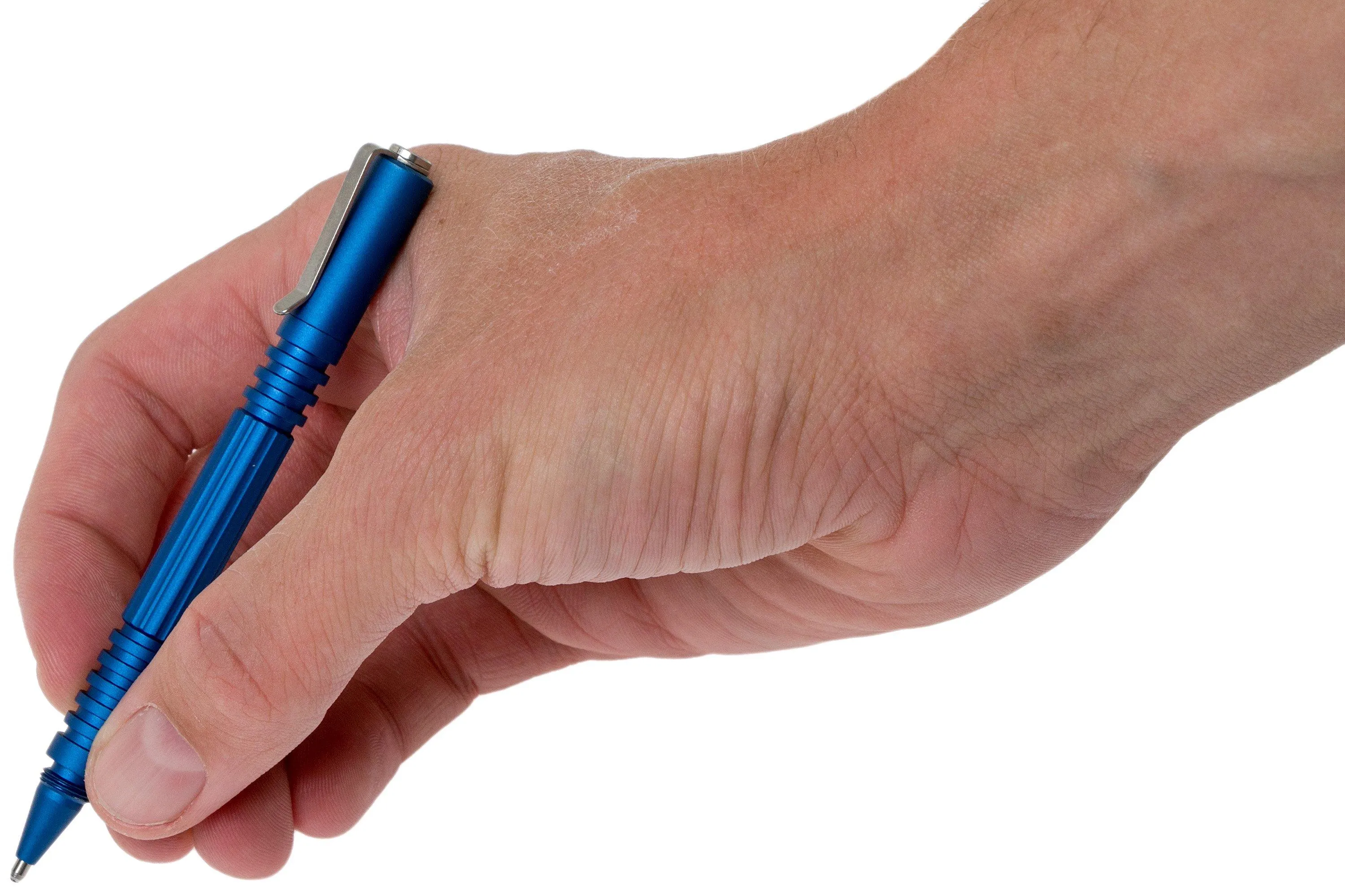 Rick Hinderer Investigator bolígrafo aluminio Matte Blue, bolígrafo táctico