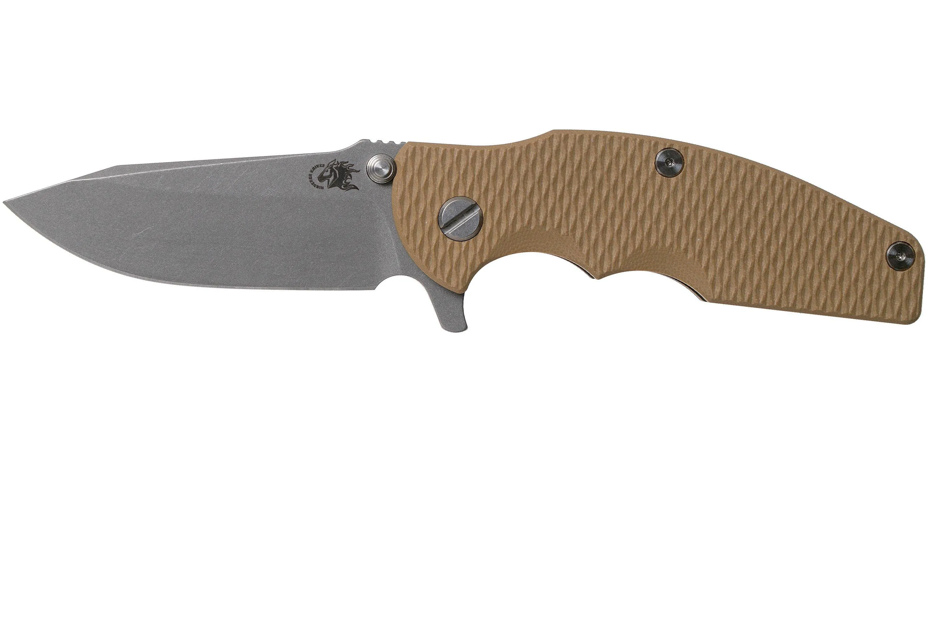 Rick Hinderer Jurassic Spearpoint 20CV Battle Bronze Coyote G10 navaja