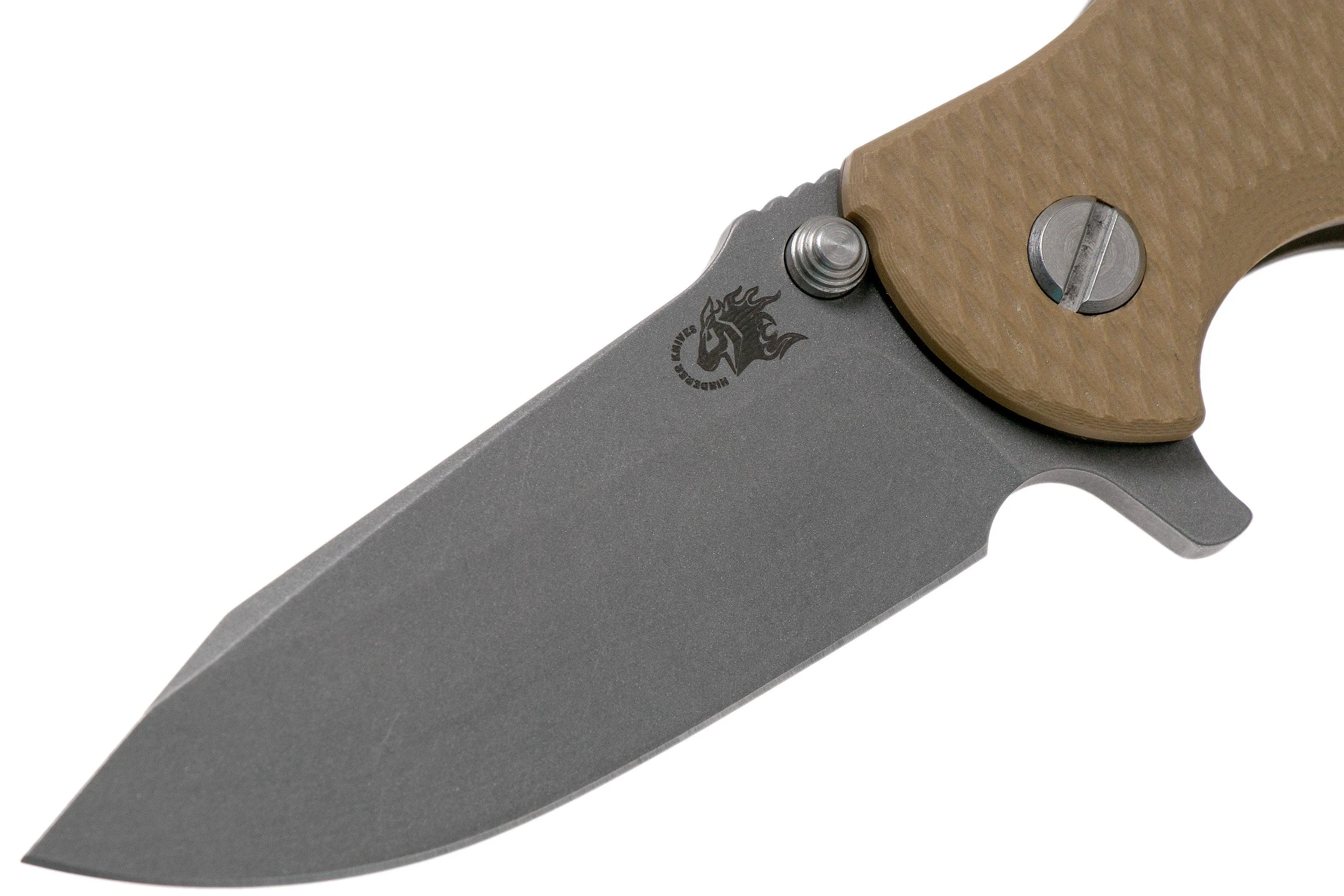 Rick Hinderer Jurassic Spearpoint 20CV Battle Bronze Coyote G10 navaja