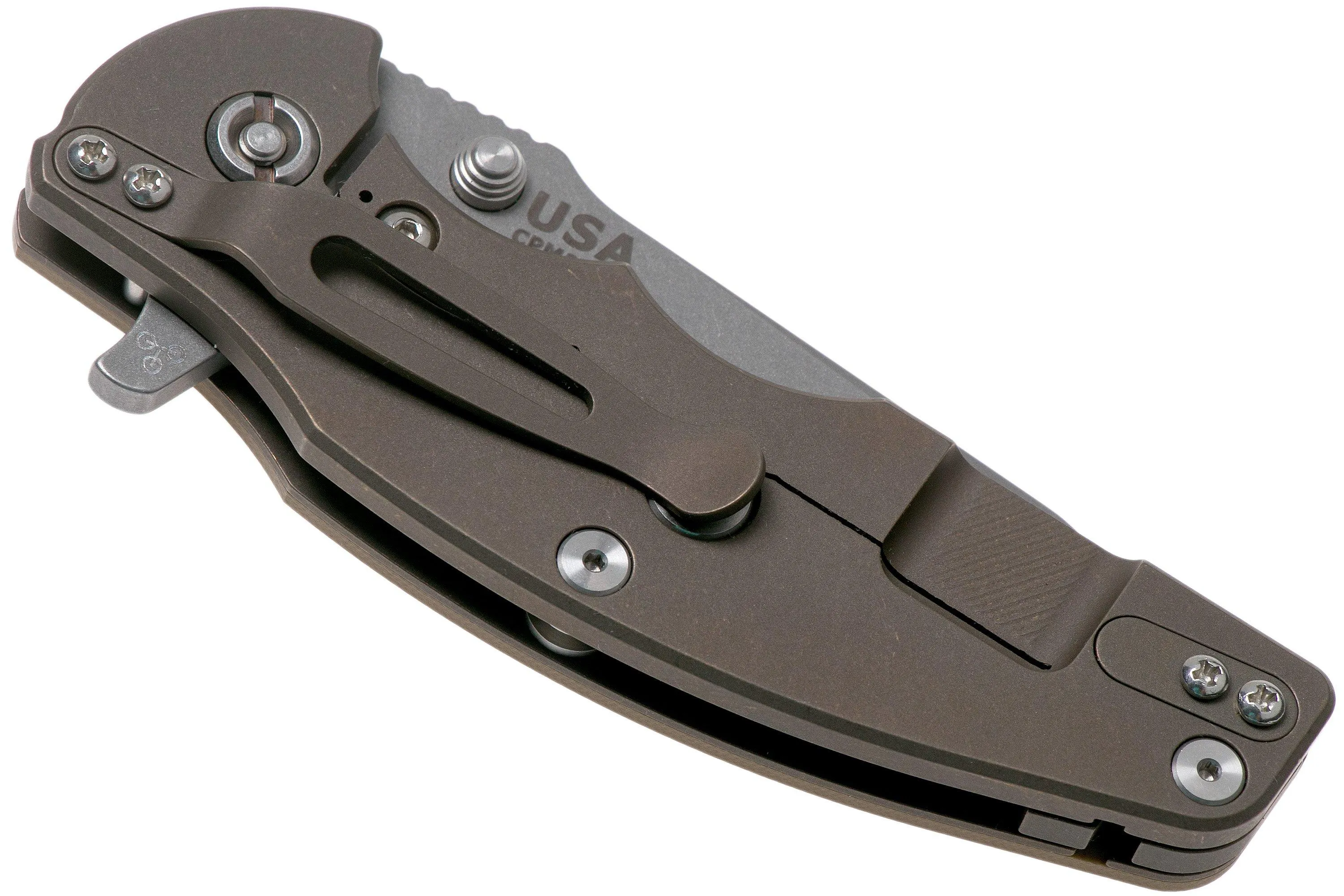 Rick Hinderer Jurassic Spearpoint 20CV Battle Bronze Coyote G10 navaja