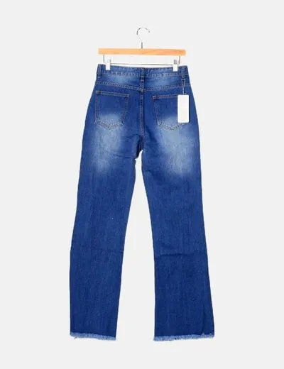 Romwe Pantalón denim desgastado