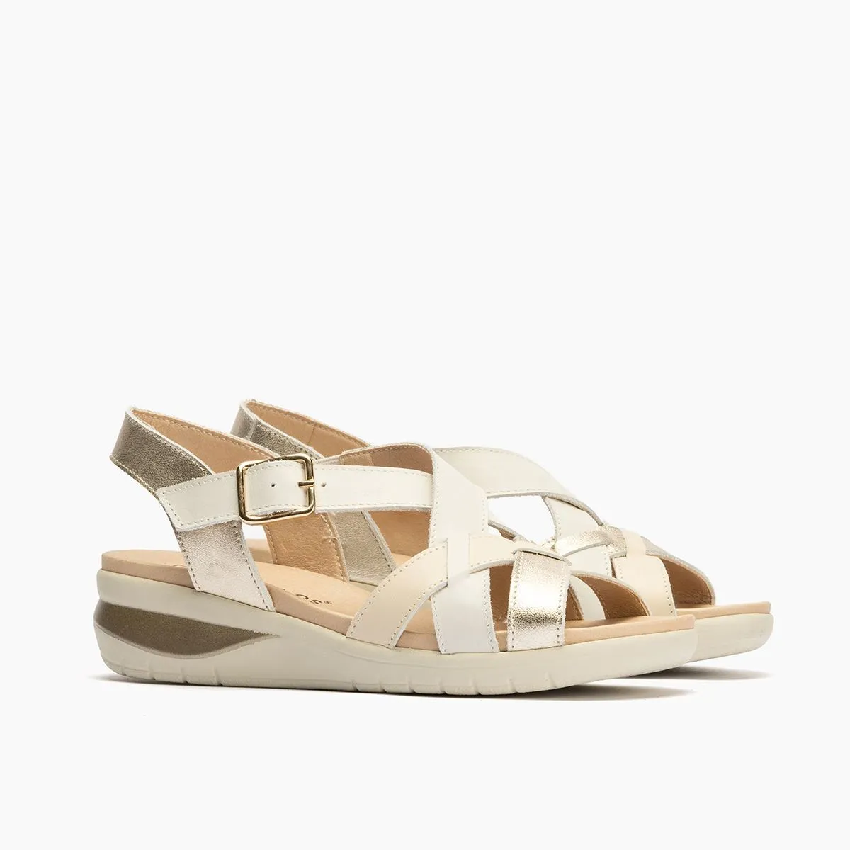 Sandalia de mujer Pitillos tiras cruzadas cuña baja P2801