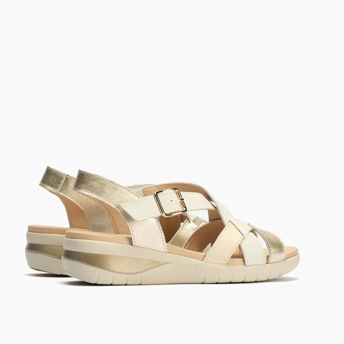 Sandalia de mujer Pitillos tiras cruzadas cuña baja P2801