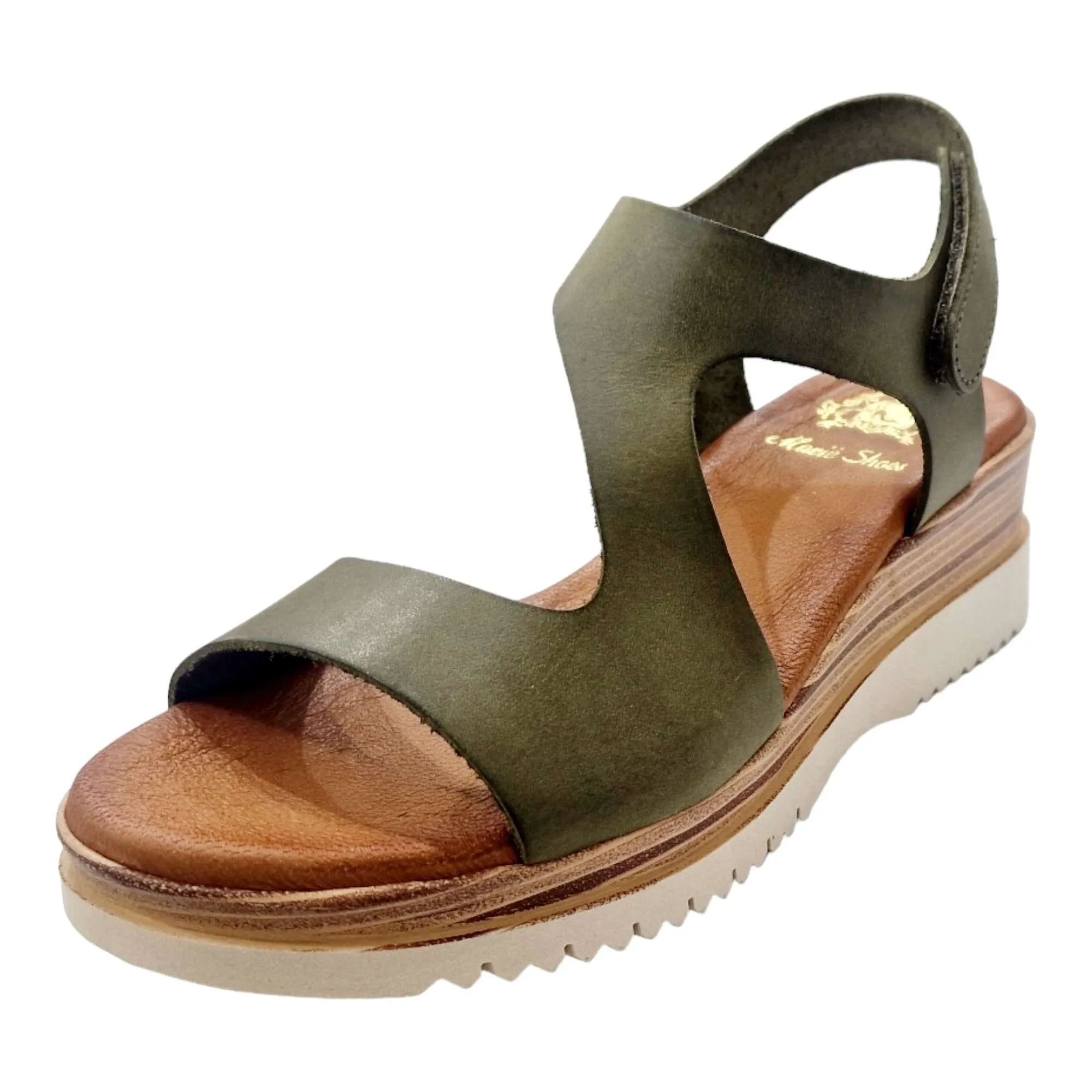 SANDALIA MUJER CUNA FORMA Z SIN HEBILLAS KAKI
