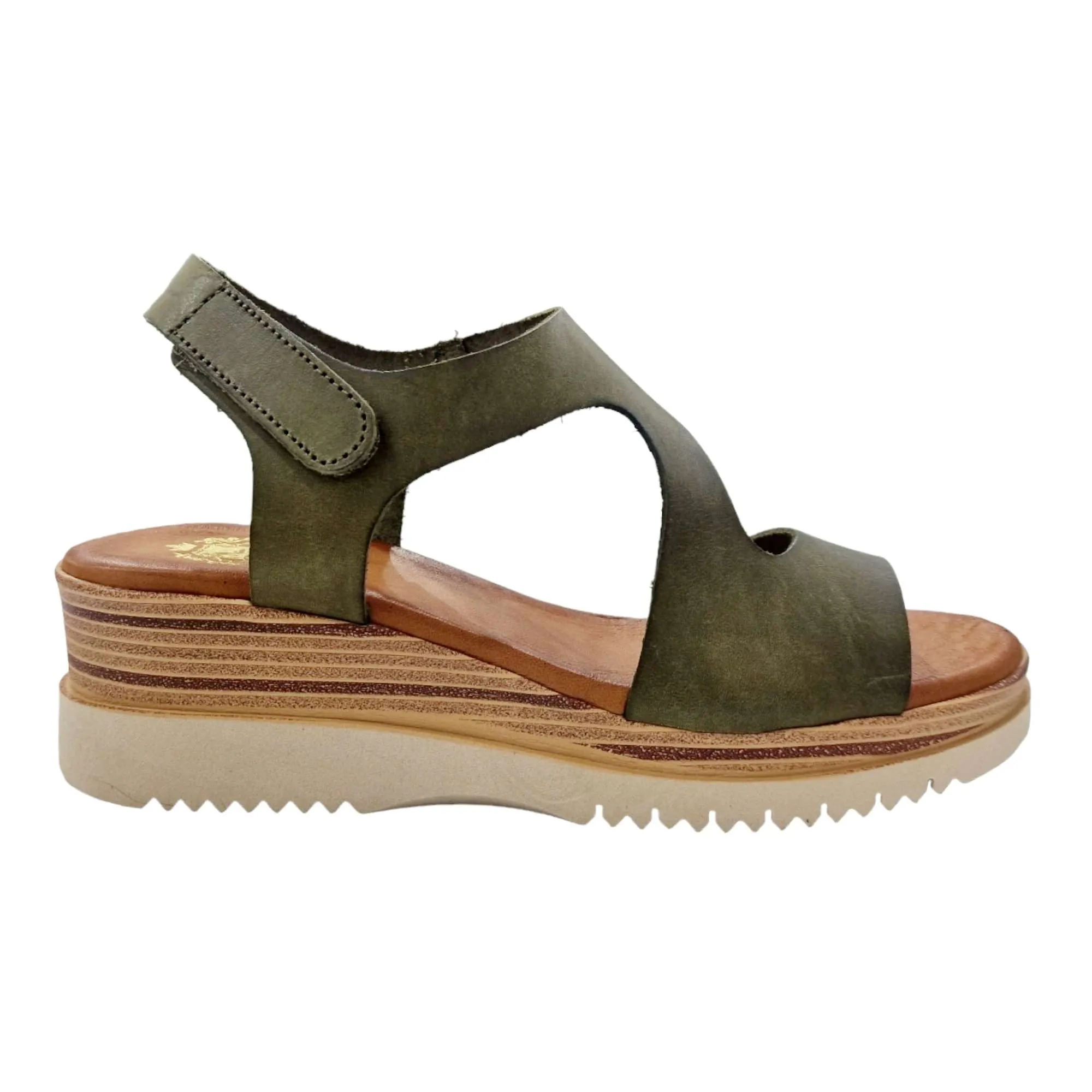 SANDALIA MUJER CUNA FORMA Z SIN HEBILLAS KAKI