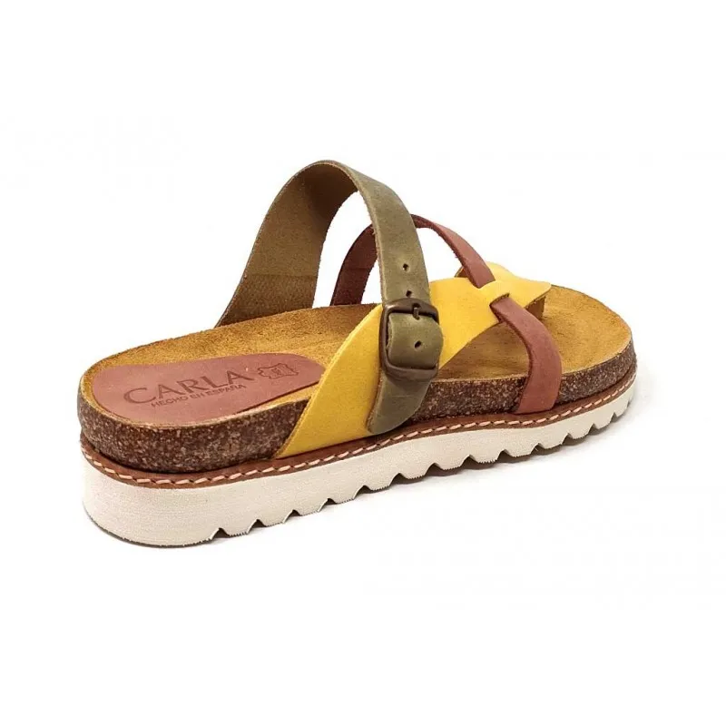SANDALIA MUJER PIEL BIO CARLA 1893 KELOIL COMBI KAKI