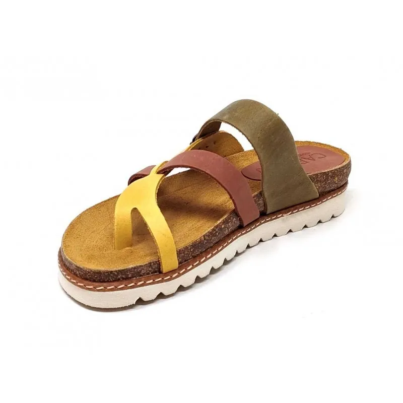 SANDALIA MUJER PIEL BIO CARLA 1893 KELOIL COMBI KAKI