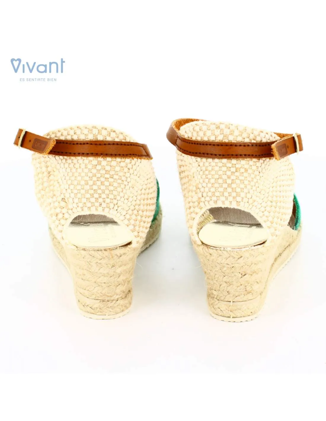 Sandalias Mujer Cuña Esparto Lizard Esmeralda