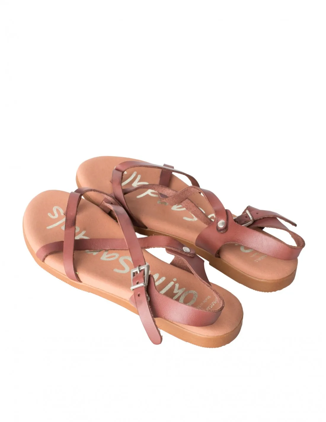 Sandalias Tiras Marrones Planas