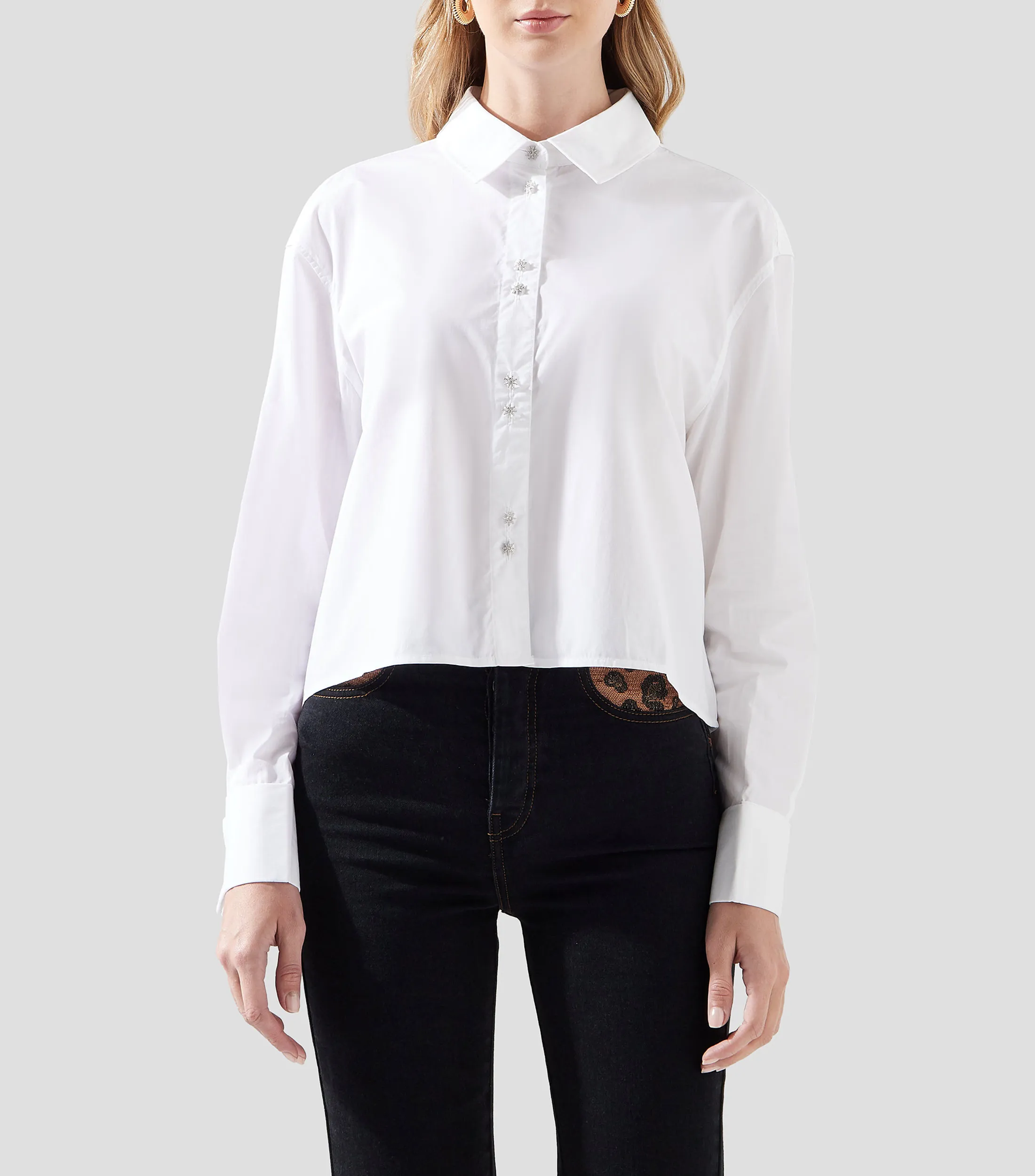 Scalpers Camisa lisa manga larga Mujer