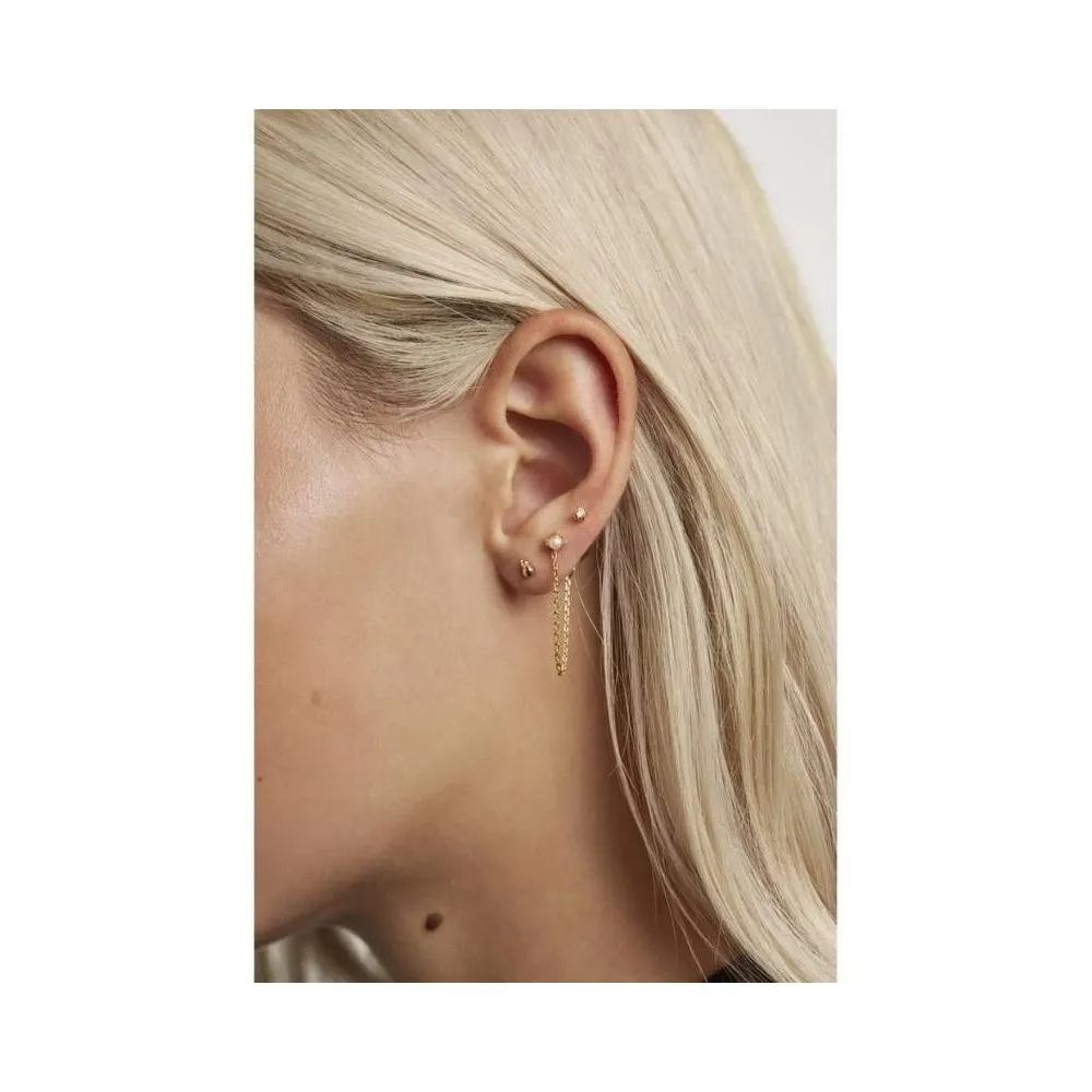Set de 3 pendientes CHARLIE de plata de ley con baño de oro 18k