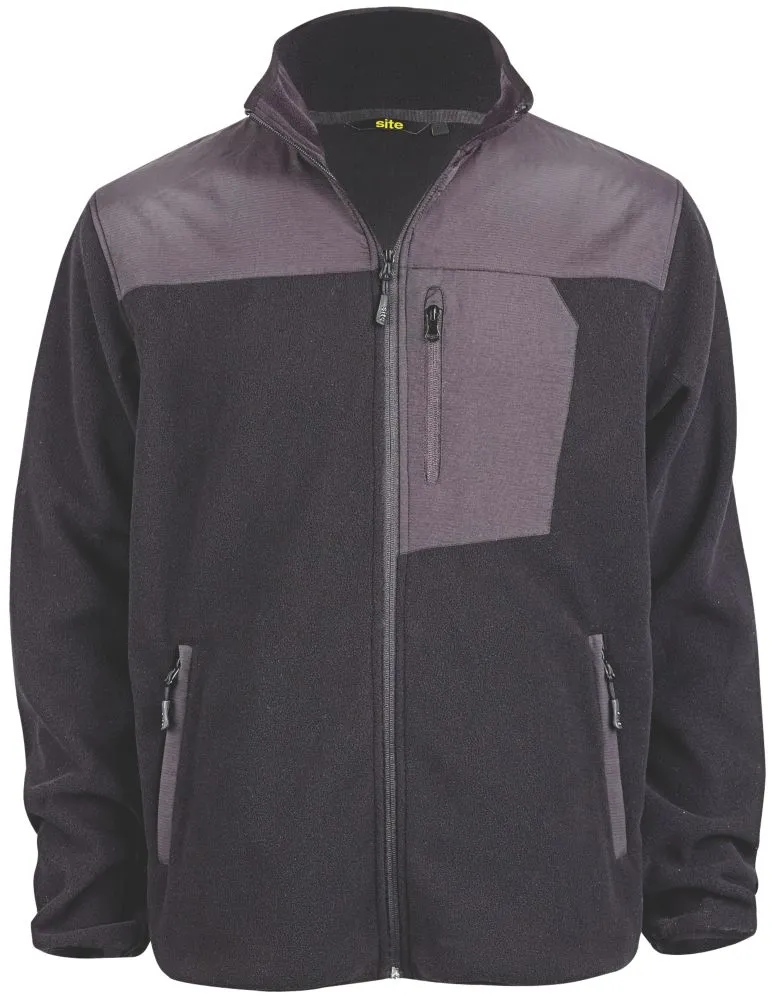 Site Teak, chaqueta de tejido polar, negro, talla XL (pecho 46
