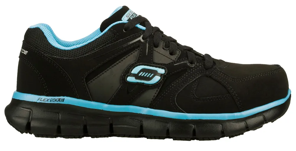 SKECHERS DEPORTIVO ANTIDESLIZANTE, EH, CON PUNTERA DE ALEACIÝN, NEGRO/AZUL DE MUJER SKECHERS WORK SYNERGYSANDLOT