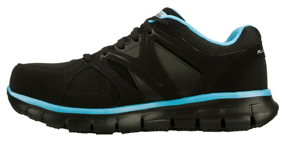SKECHERS DEPORTIVO ANTIDESLIZANTE, EH, CON PUNTERA DE ALEACIÝN, NEGRO/AZUL DE MUJER SKECHERS WORK SYNERGYSANDLOT