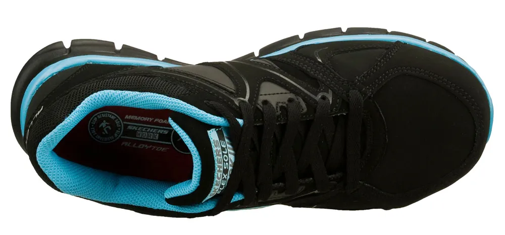 SKECHERS DEPORTIVO ANTIDESLIZANTE, EH, CON PUNTERA DE ALEACIÝN, NEGRO/AZUL DE MUJER SKECHERS WORK SYNERGYSANDLOT