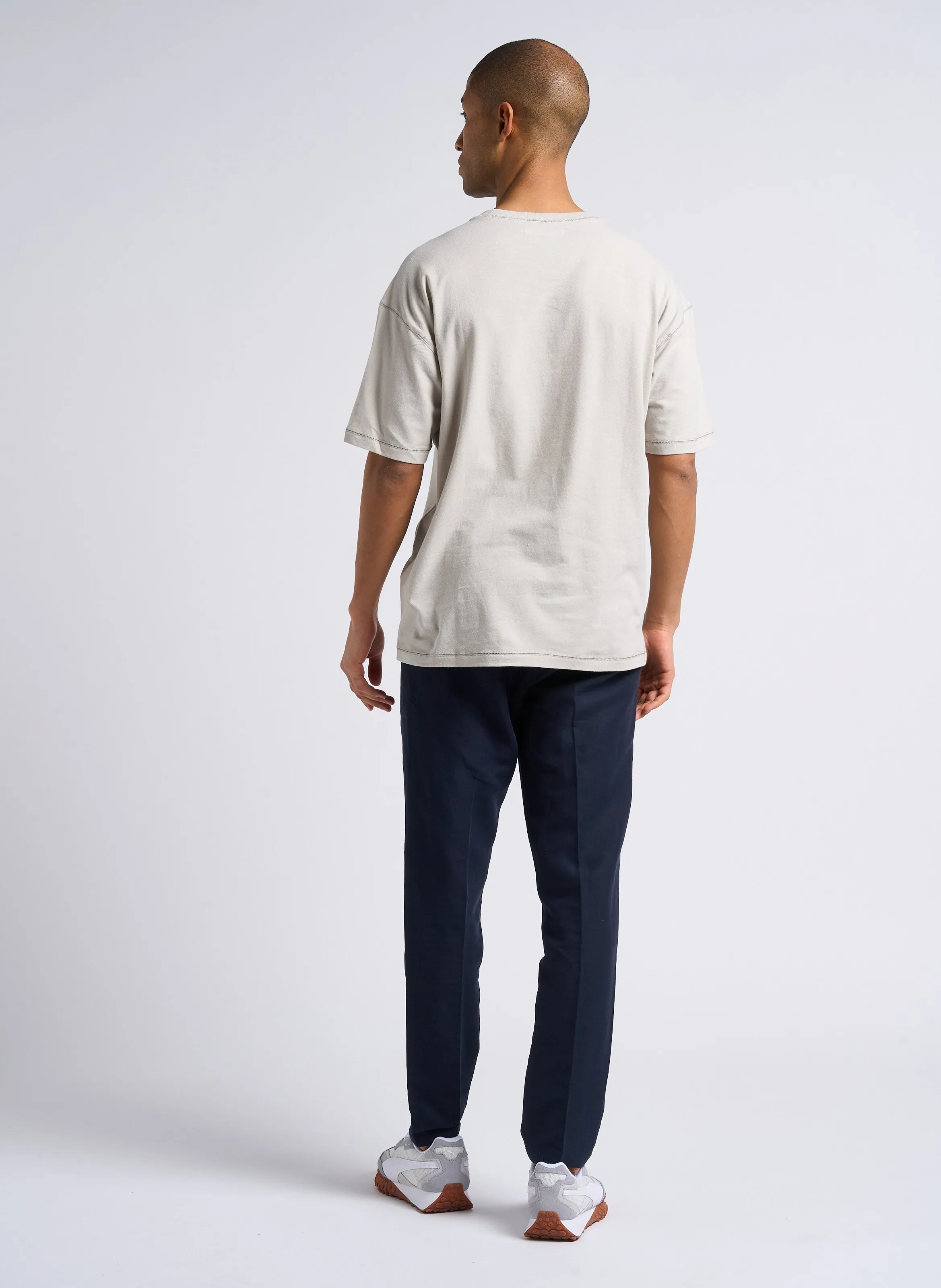 SMITHY  PANTALóN SLIM DE ALGODóN ORGáNICO Y LINO EN AZUL