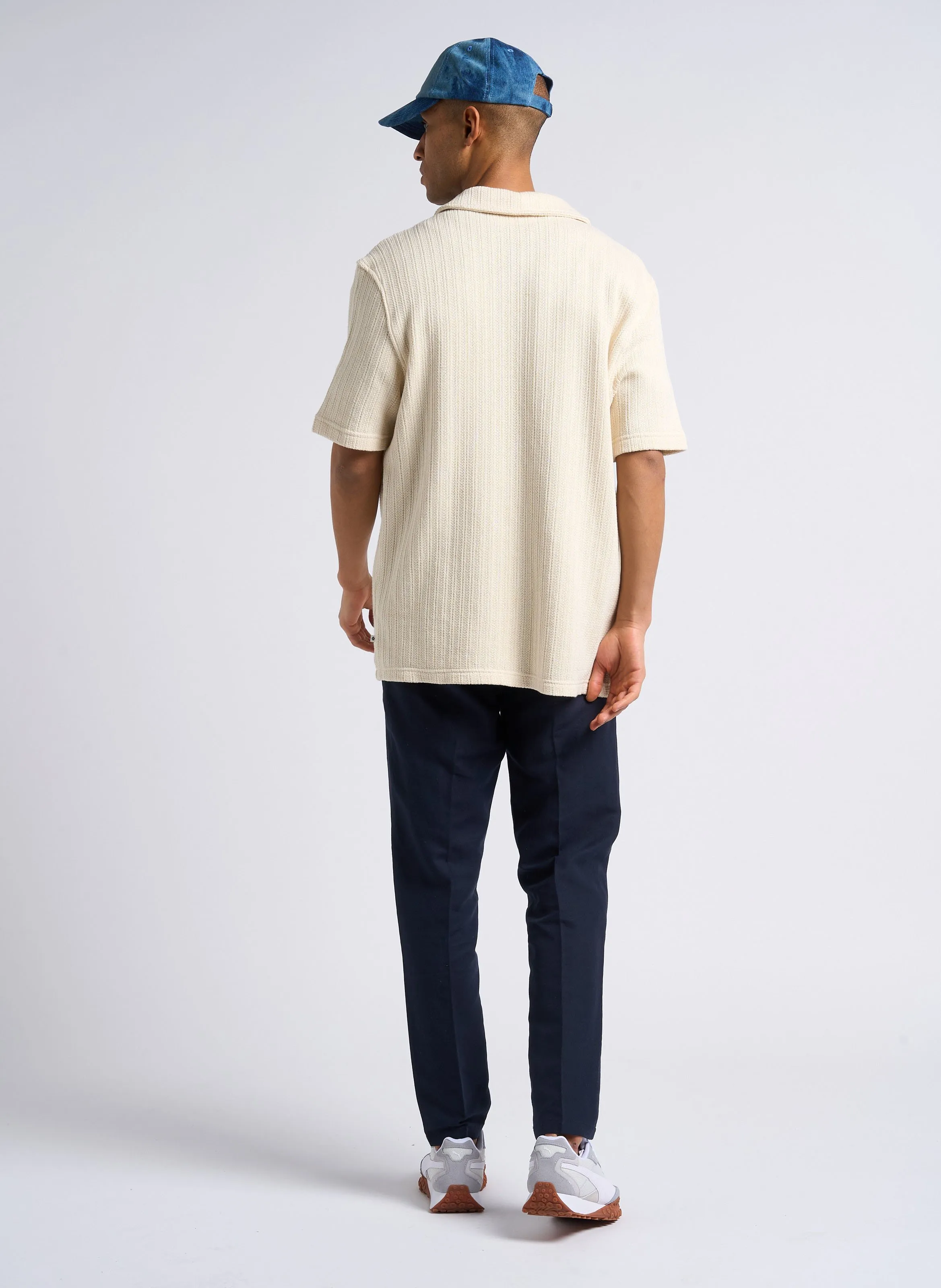 SMITHY  PANTALóN SLIM DE ALGODóN ORGáNICO Y LINO EN AZUL