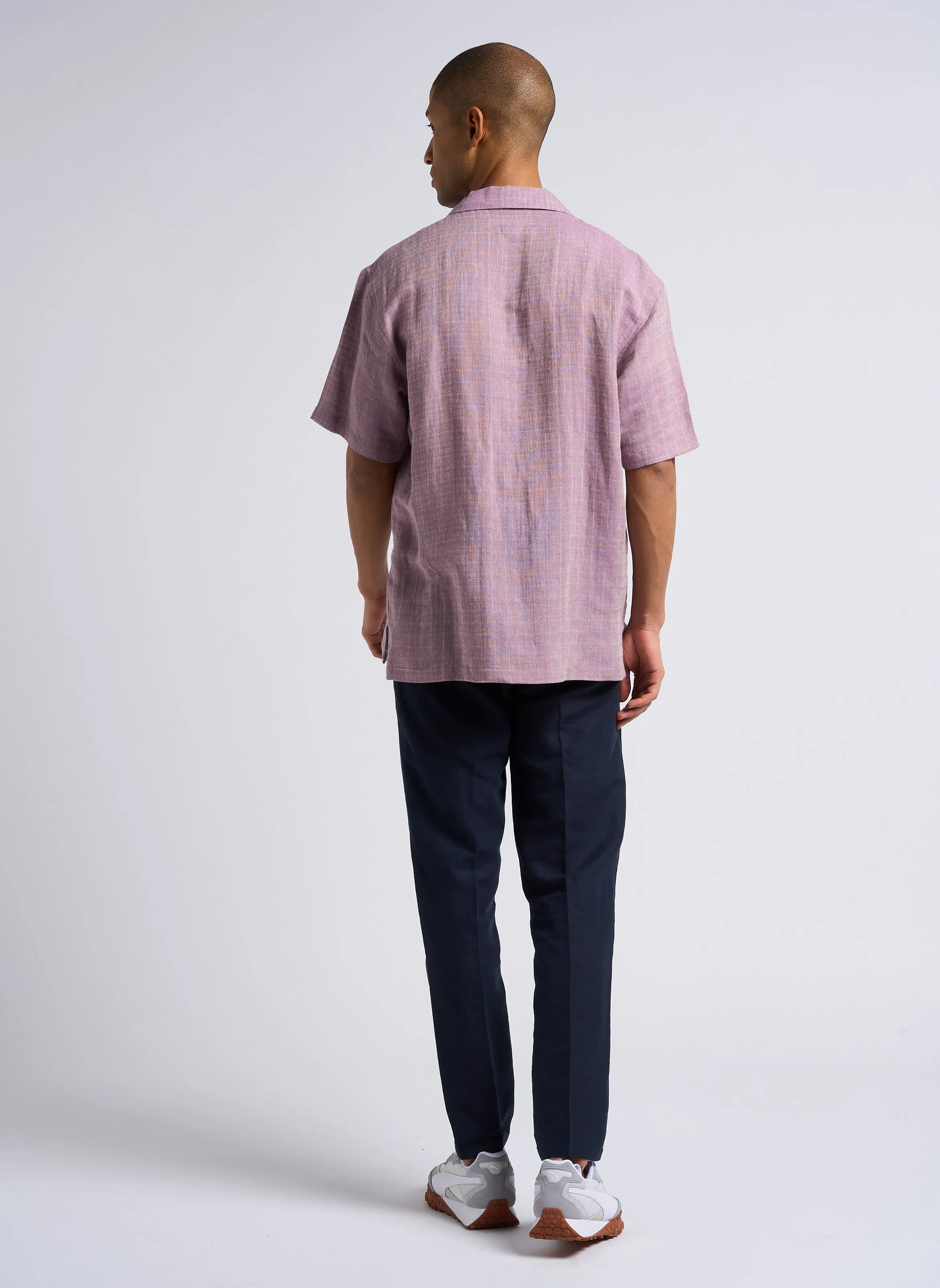 SMITHY  PANTALóN SLIM DE ALGODóN ORGáNICO Y LINO EN AZUL