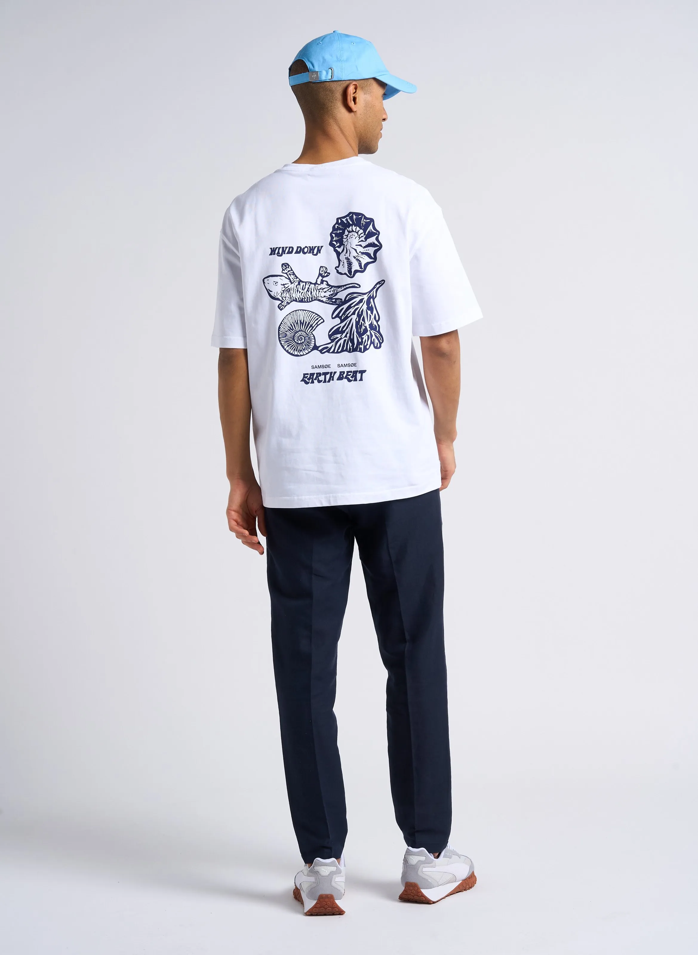 SMITHY  PANTALóN SLIM DE ALGODóN ORGáNICO Y LINO EN AZUL