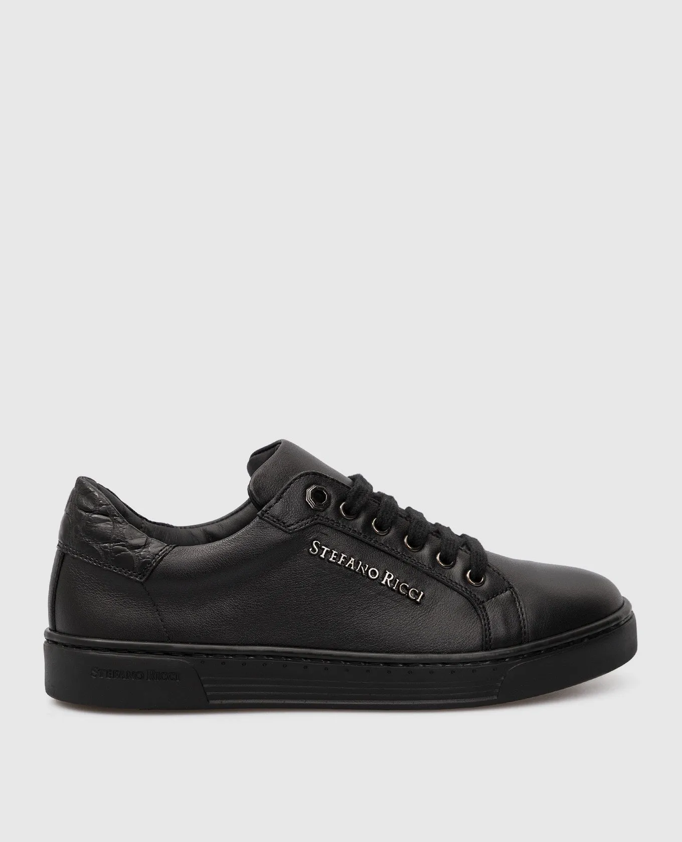 Stefano Ricci Children's leather sneakers with logo